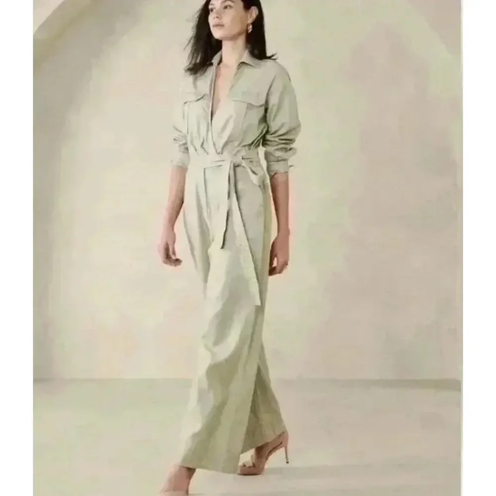 Banana Republic twill jumpsuit size 0 - Picture 2 of 9